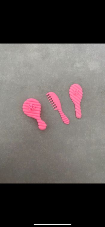 Petit peigne brosse miroir pour petite poupée