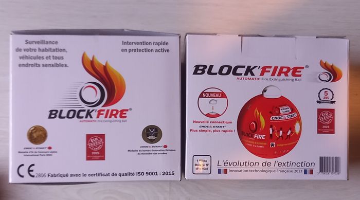 Lot de 2 Block Fire –Boule Extinctrice Automatique – Intérieur /Extérieur –NEUFS - photo numéro 2