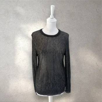 Top manches longues en transparence avec paillettes argentées Zadig & Voltaire M