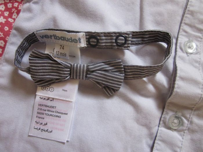 Ensemble chemise pantalon veston noeud papillon 12 mois - photo numéro 5