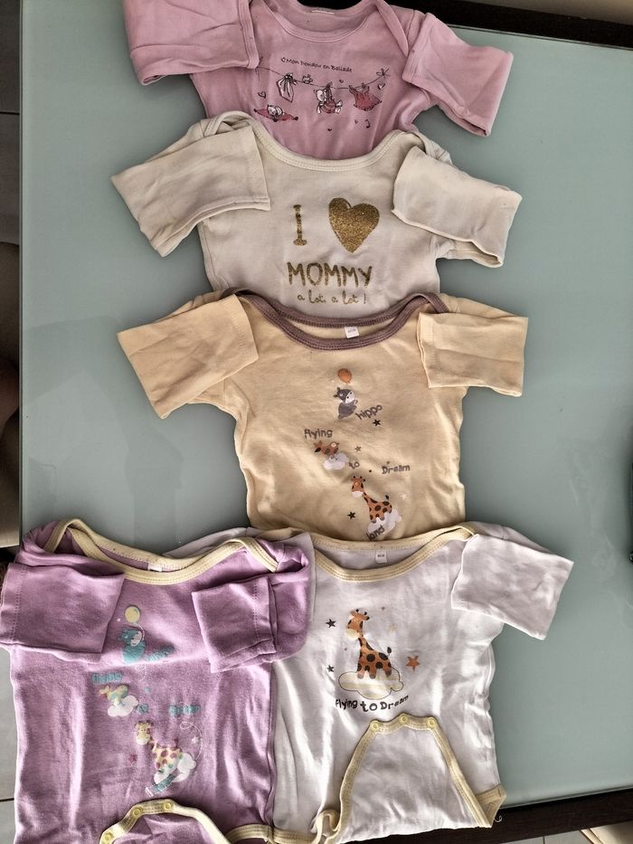 Lot de 5 bodys manches longues 86 cm