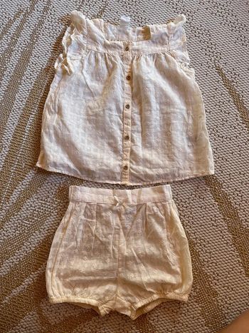 Ensemble blanc crème été neuf 3 ans H&M