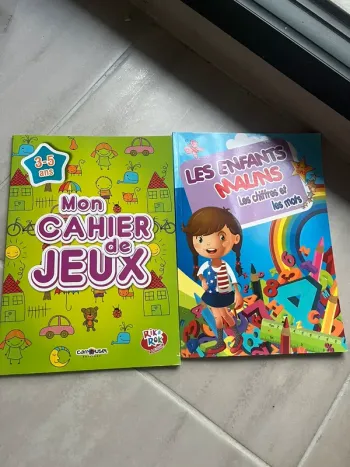 Lot de 2 cahiers de jeux et apprentissage chiffres et lettres 3 à 5 ans