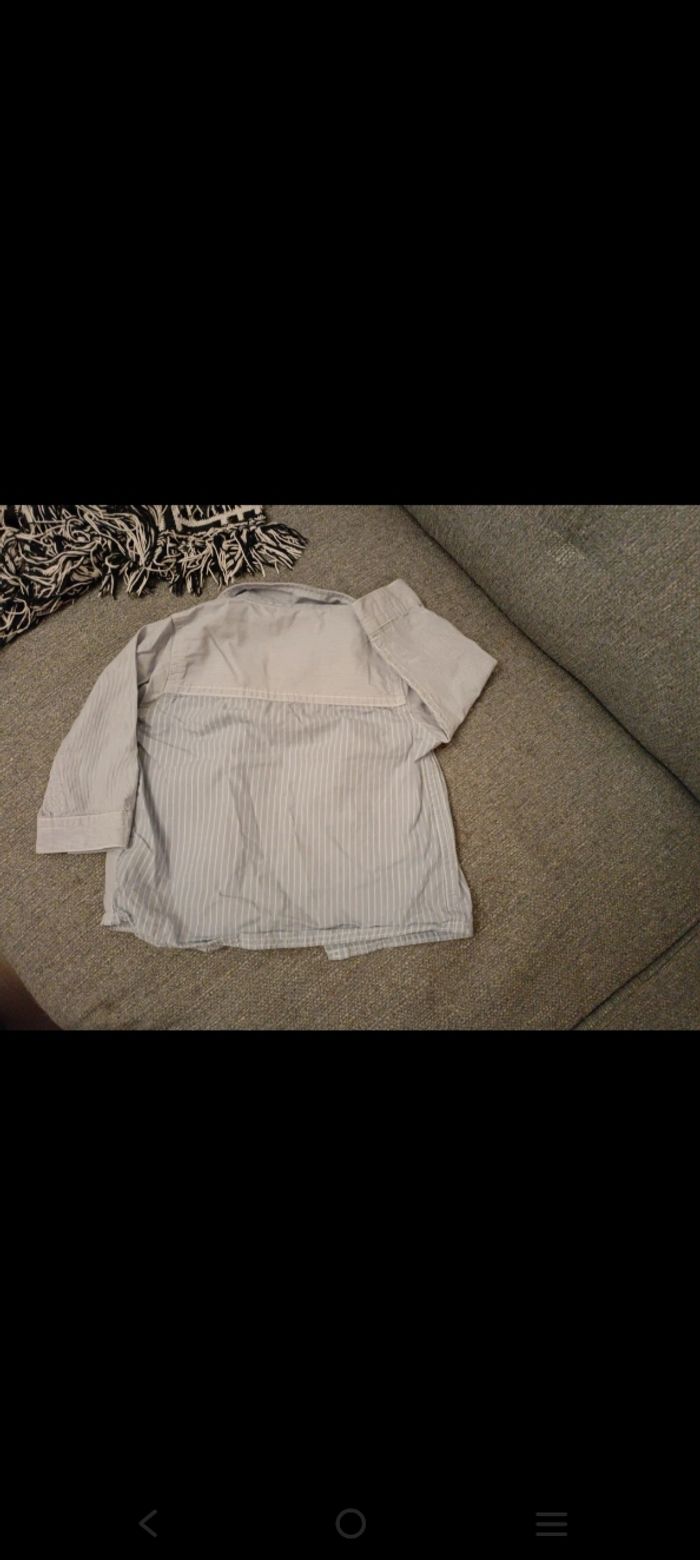 Chemise rayée bleu clair et blanc Gémo 12 mois - photo numéro 2