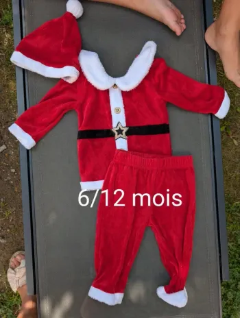 Tenue pijama complète Noël bébé 6/12 mois