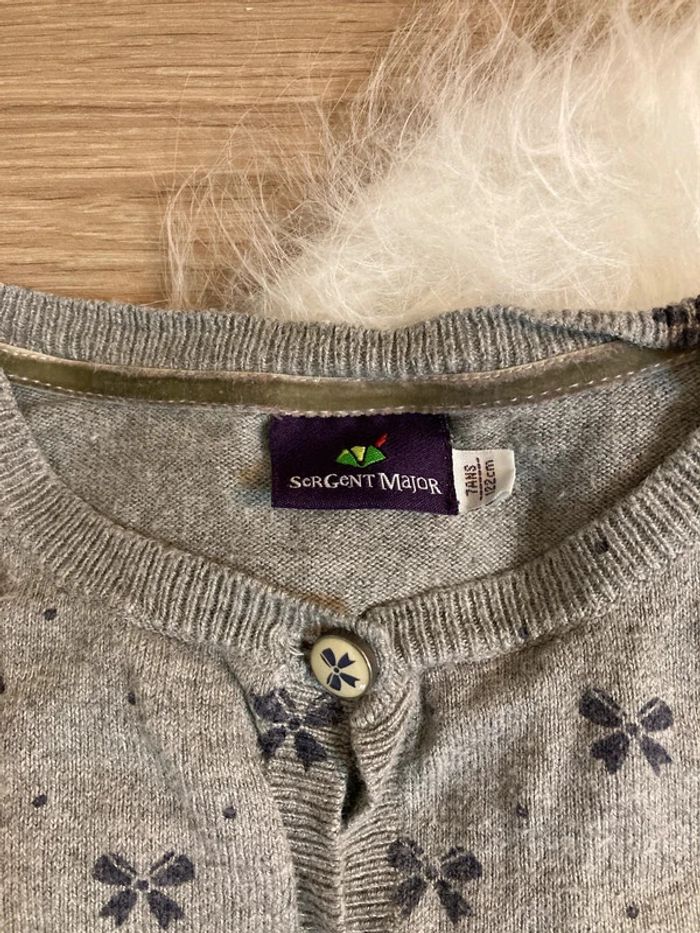Lot 2 hauts gilet et teeshirt manches longues Sergent Major – Fille 7 ans / 122cm - photo numéro 3
