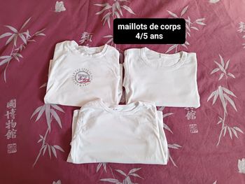 Lot maillots de corps 4/5ans
