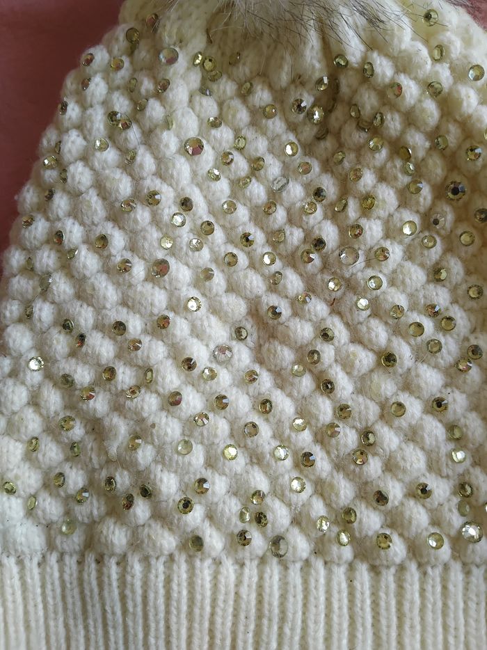 Bonnet  strass creme - photo numéro 5