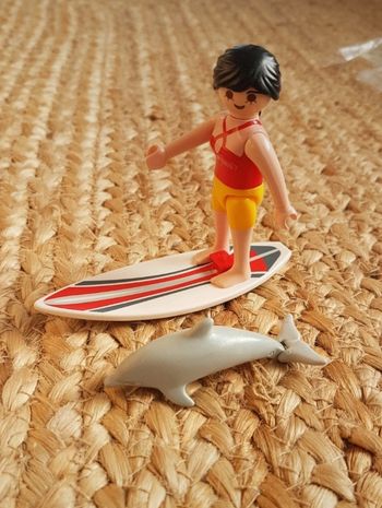 Surfeuse et un bébé dauphin 
Playmobil
Excellent état 
Complet