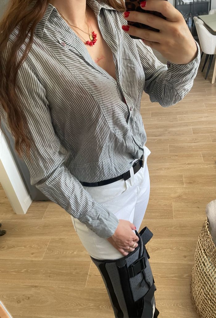 Chemise rayée grise et blanche - photo numéro 3