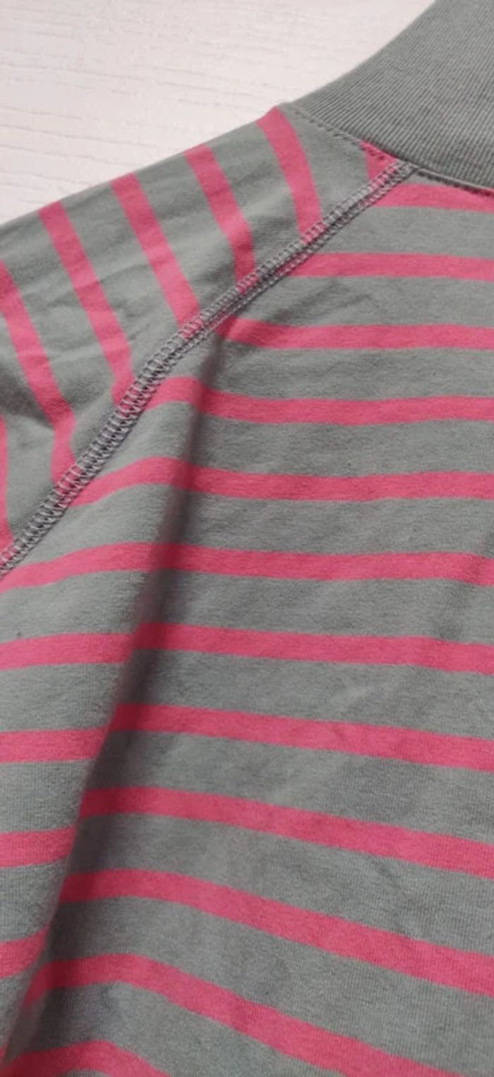 Gilet sweat zippé kaki rayé rose Somewhere 38/40 - photo numéro 5