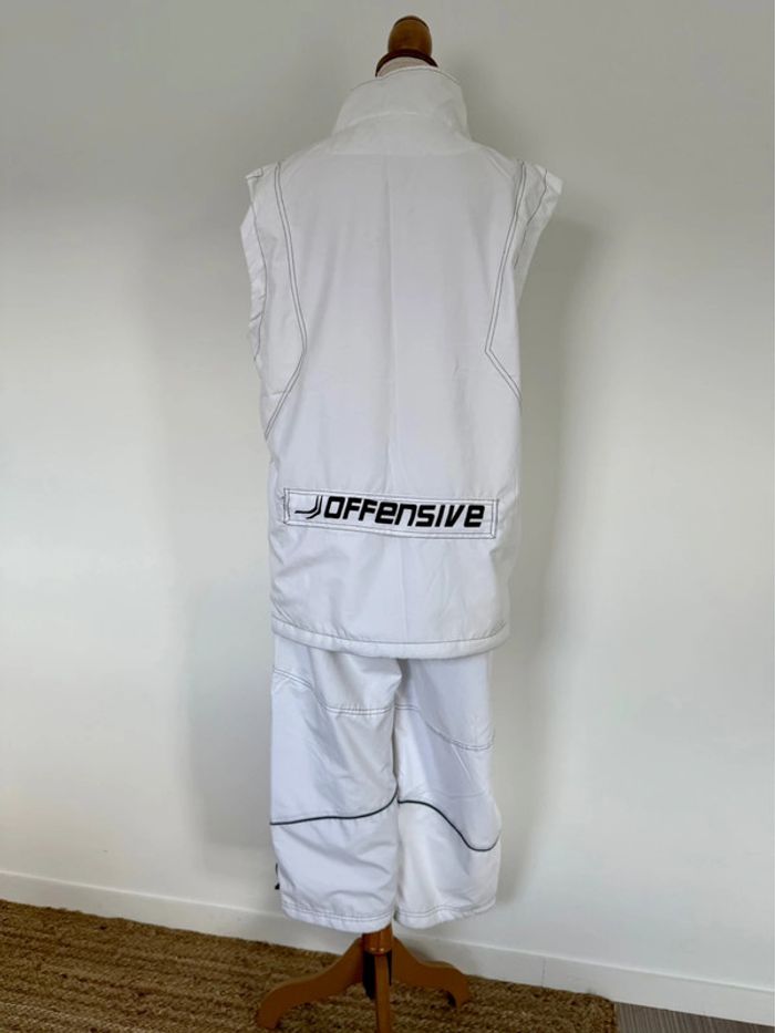Ensemble jogging survêtement blanc homme man hombre pantalon bermuda
