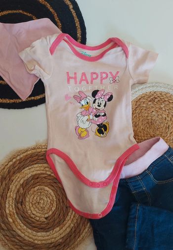 Body manches courtes bébé fille Minnie mouse Disney