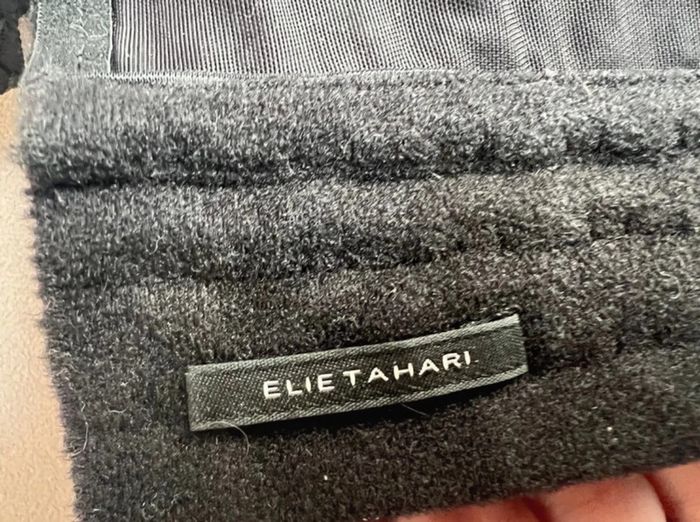 Bustier corseté noir broderies et soie taille 34 - Elie Tahari - photo numéro 7