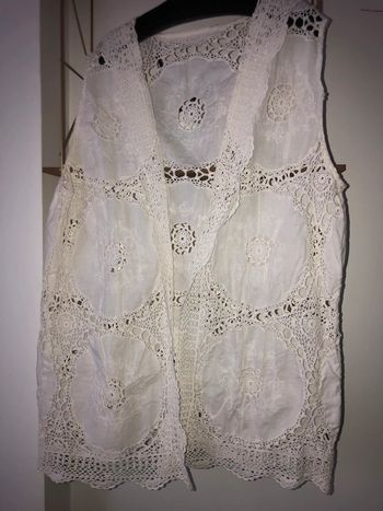 🌹Gilet crochet blanc🌹