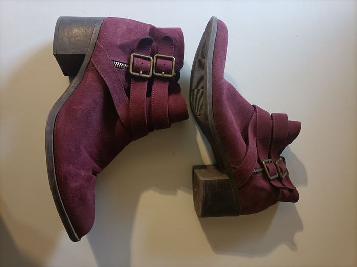 Bottines violet prune