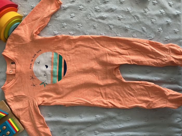 pyjama grenouillère en coton abricot 9 mois gémo - photo numéro 6