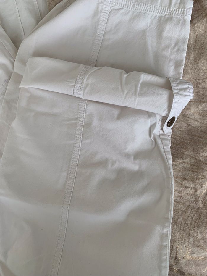 Pantalon pantacourt blanc en coton léger - photo numéro 4