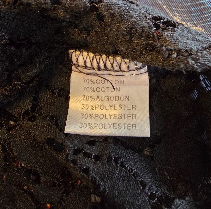 Tee-shirt sans manche en dentelle noir L - photo numéro 5