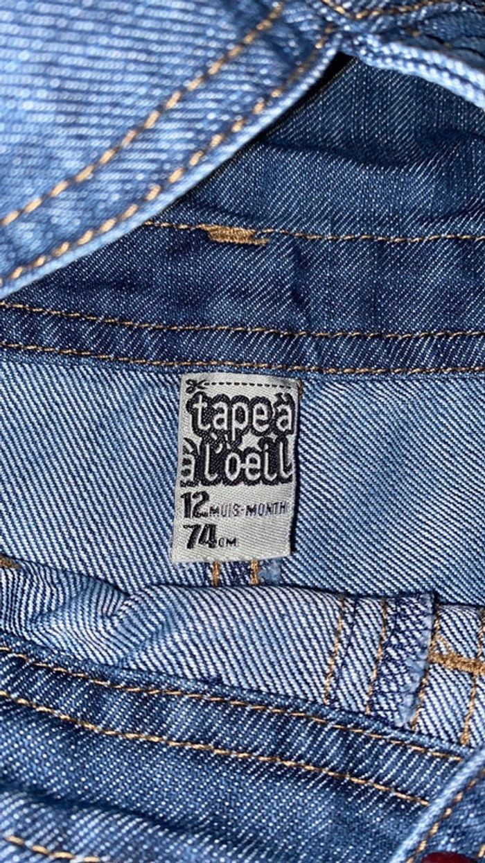 Salopette jeans tape à l œil 12 mois - photo numéro 2