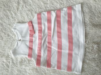 Débardeur blanc rayures roses - T6M - Pat et Ripaton