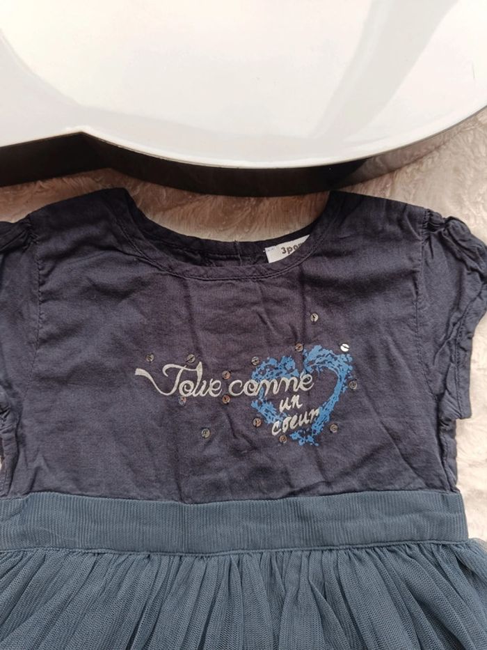 Robe de fête anniversaire mariage Noël Fille 2 ans Jolie comme un cœur tulle 3 pommes - photo numéro 4
