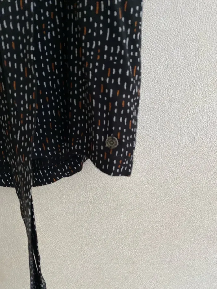 Superbe robe légère bonobo manches 3/4 noire et caramel très joli dos taille L /40 en parfait état - photo numéro 5