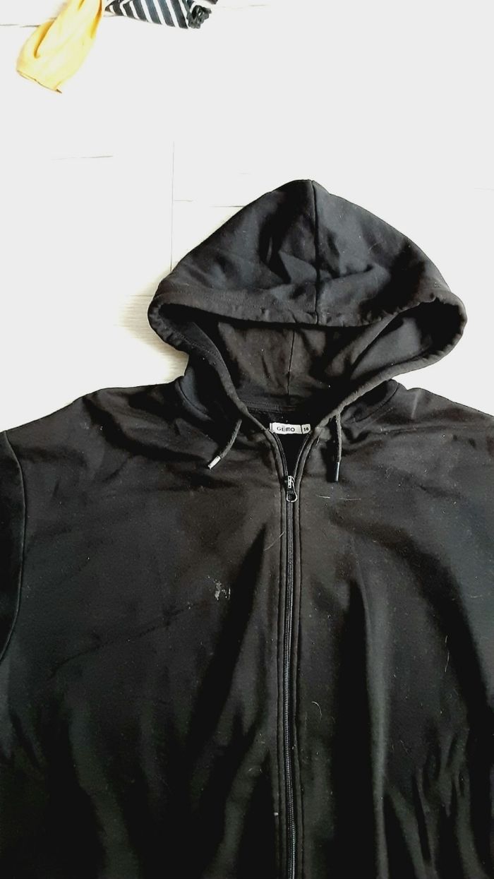 Vêtement mixte garçon fille gilet à capuche noir Gémo 16 ans - photo numéro 2