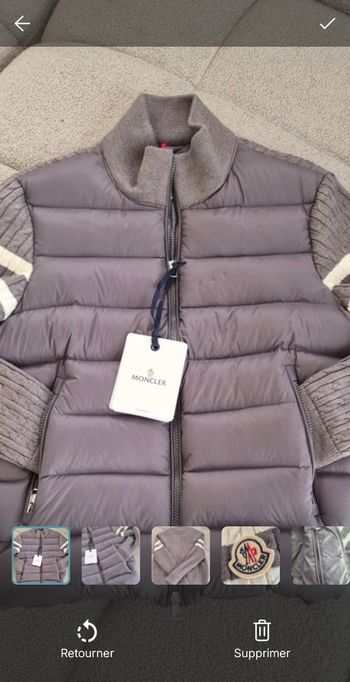 Veste doudoune noire et grise moncler