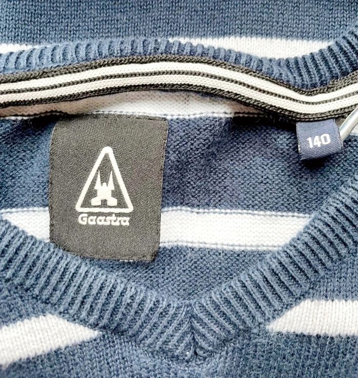 Pull ligné avec col V - 140 - Gaastra - photo numéro 7
