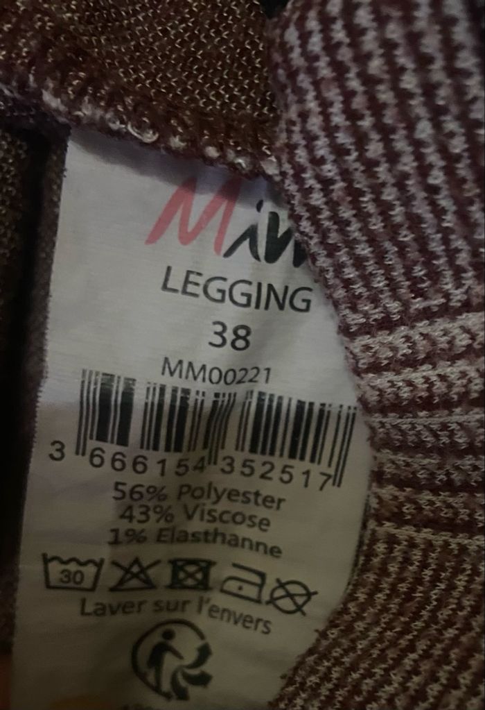Pantalon/legging »Mim »bordeaux et blanc - photo numéro 6