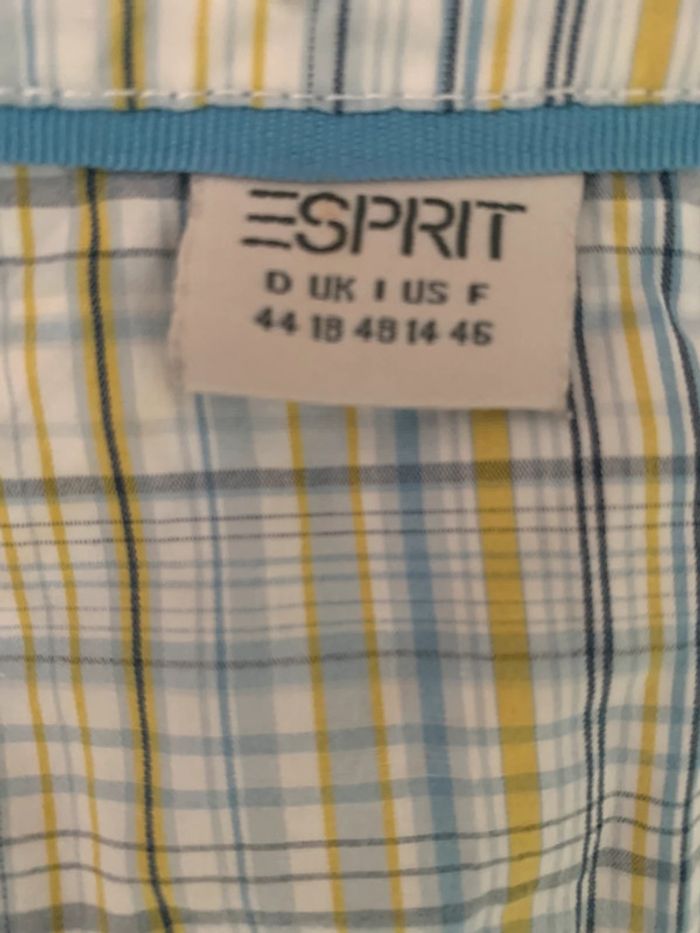 Blouse Esprit taille 46 manches 3/4 rayé bleu ciel - photo numéro 11