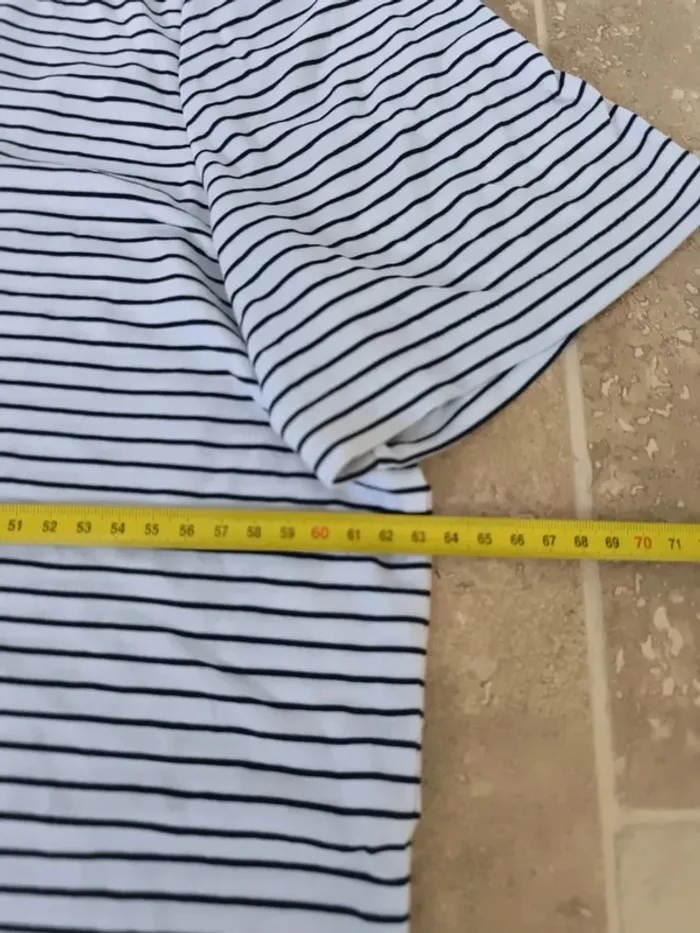 Polo Ralph Lauren Performance homme XL blanc rayures marine logo vert excellent état sauf tâche - photo numéro 9