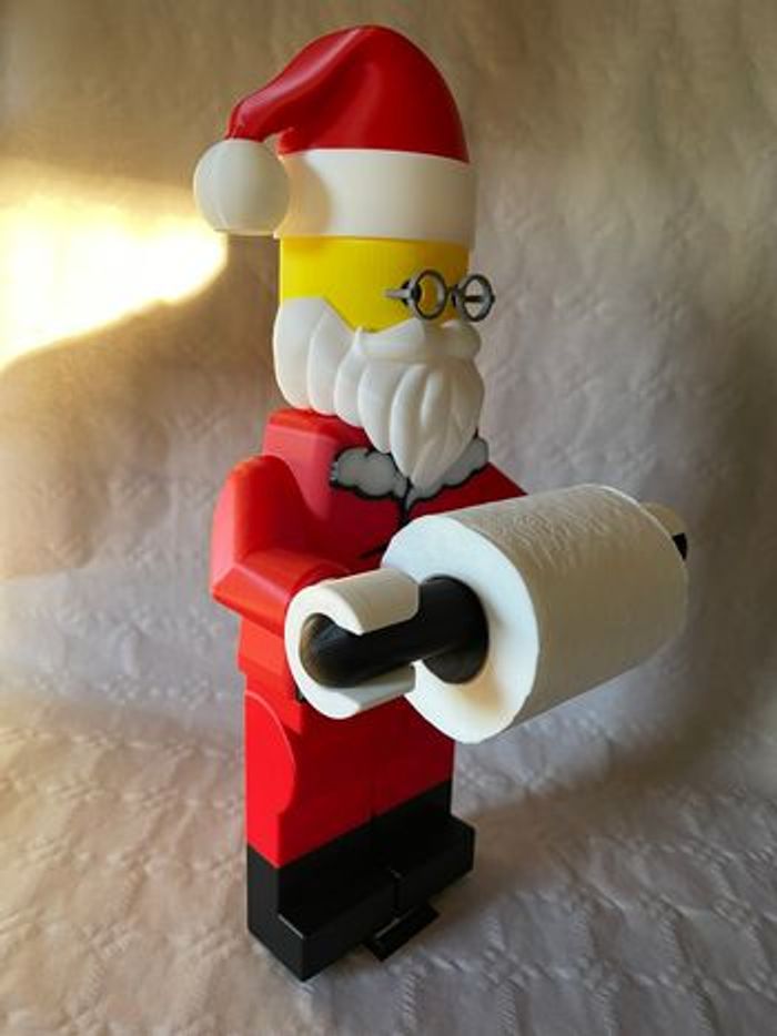 Porte-Papier Toilette Style Lego Père Noel – Déco Fun & Originale Salle de Bain - photo numéro 2