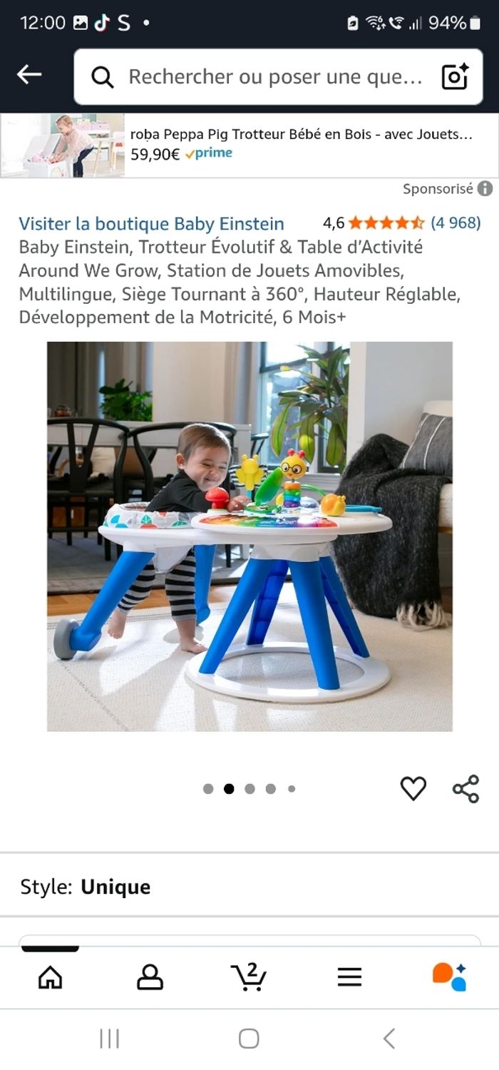 Trotteur évolutif & table d'activité - photo numéro 2