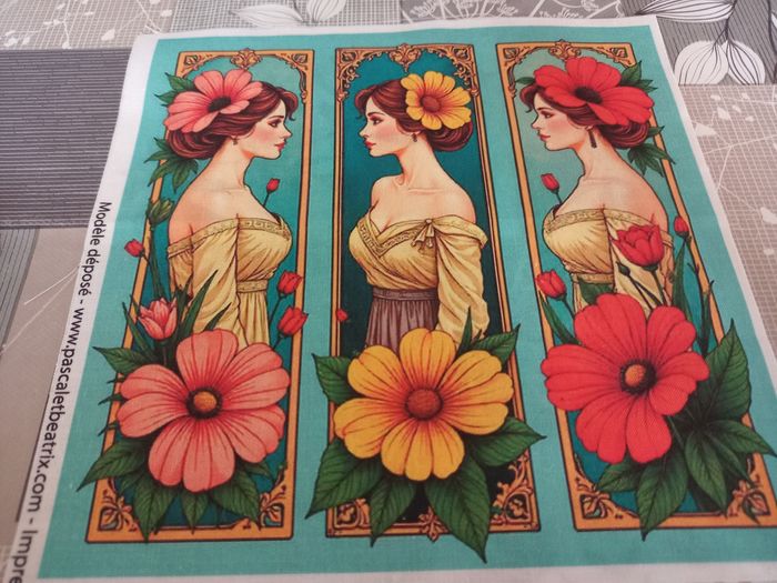 Coupon à coudre Femmes aux Gerberas - photo numéro 2