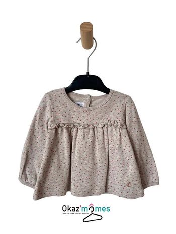 T-shirt manches longues beige (étoiles roses) - Petit Bateau 12 mois