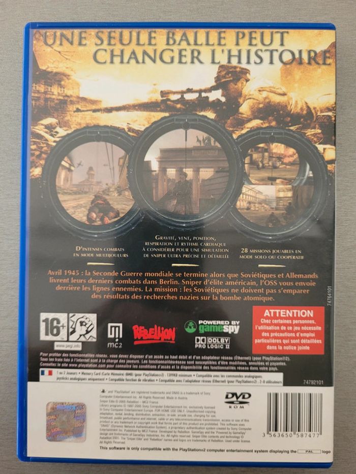 Jeux vidéo PS2 sniper élite - photo numéro 2