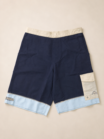 Short Kappa vintage bleu marine beige taille M