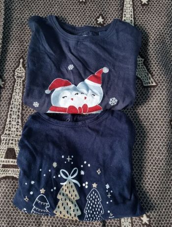 Lot 2 t-shirts à manches longues de Noël 🎄