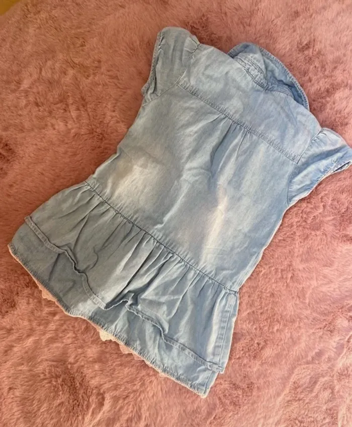 Robe simili jean manches courtes - photo numéro 2