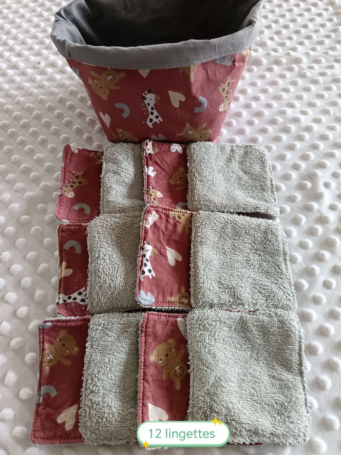 Panier et 12 lingettes lavables