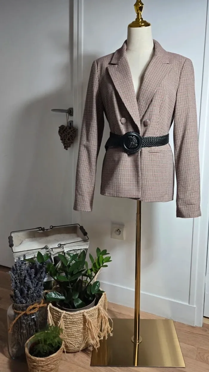 Veste/blazer Kiabi marron,bordeaux,crème taille L/40
