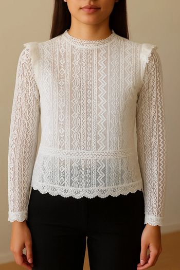 Blouse en dentelle broderies Zara