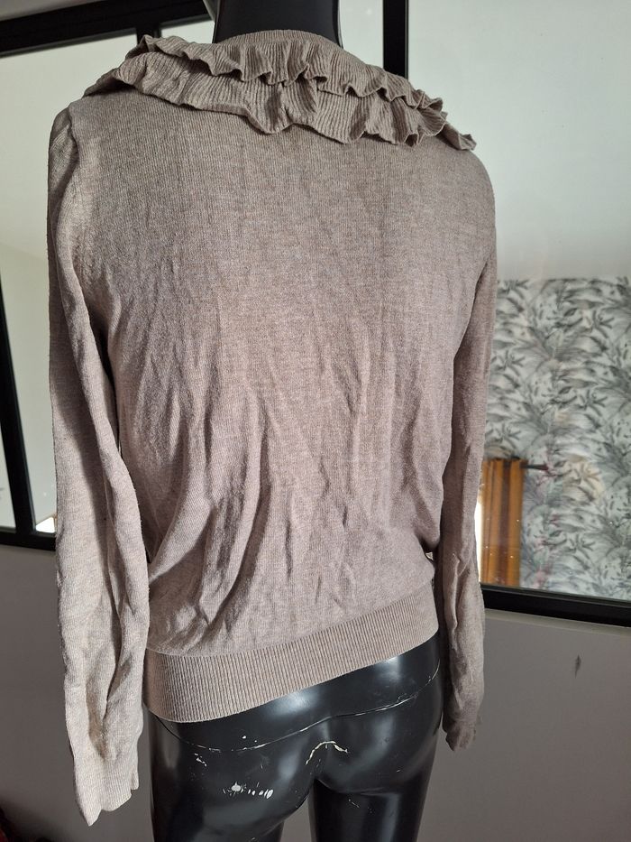 Gilet beige à froufrous 36 gémo - photo numéro 3