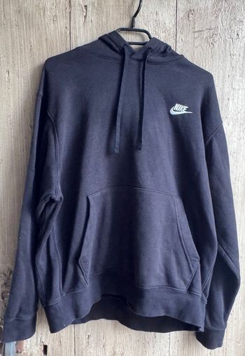 Sweat à capuche - Nike Noir - Logo Brodé Blanc - Taille L