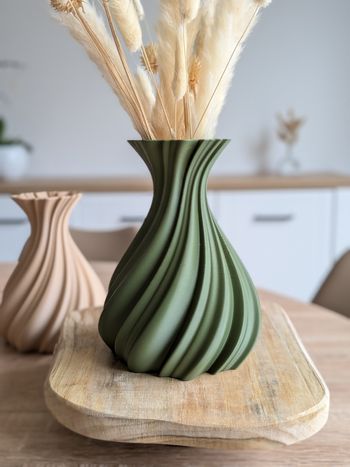 Vase vert pour fleur séché / 17,5cm de hauteur