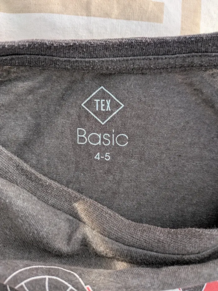 T-shirt gris motif Moto Cross "Racing" - Tex Basic - 4/5 ans - photo numéro 3