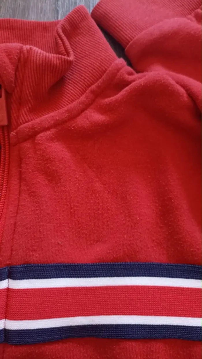 gilet zippé matière sweat col montant 10 ans Okaidi rouge - photo numéro 2