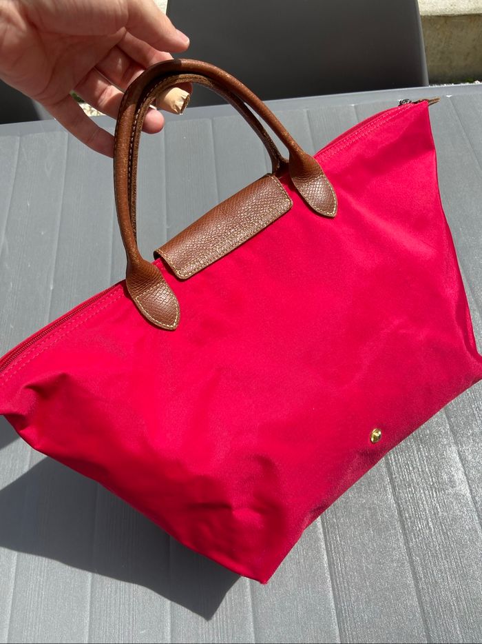 Sac à main Longchamp Le Pliage rouge/rose de taille M - photo numéro 2